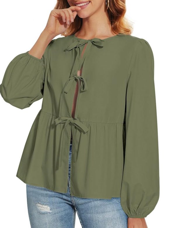 The Vienna Tie-Front Peplum Blouse