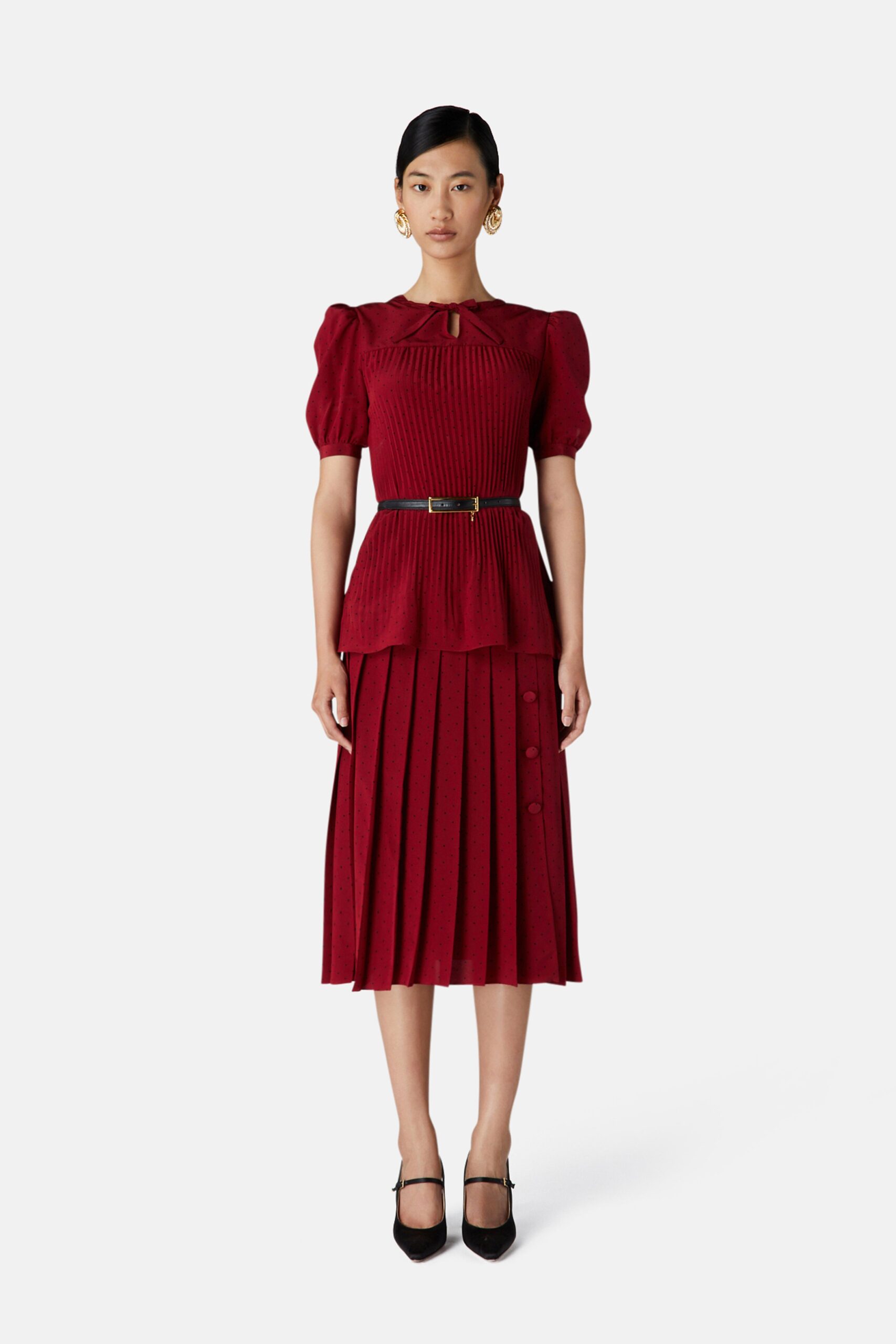 Luna Silk Puff Sleeve Dress