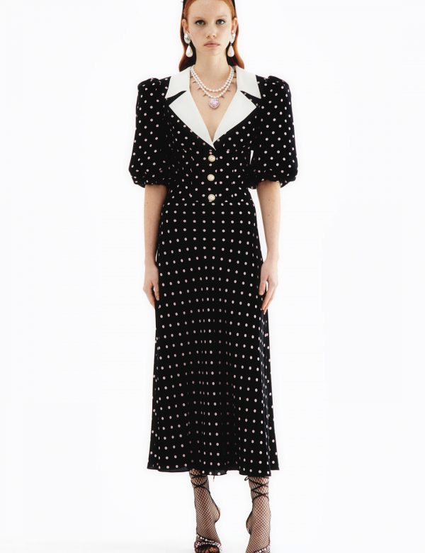 Celeste Silk Puff Sleeve Dress