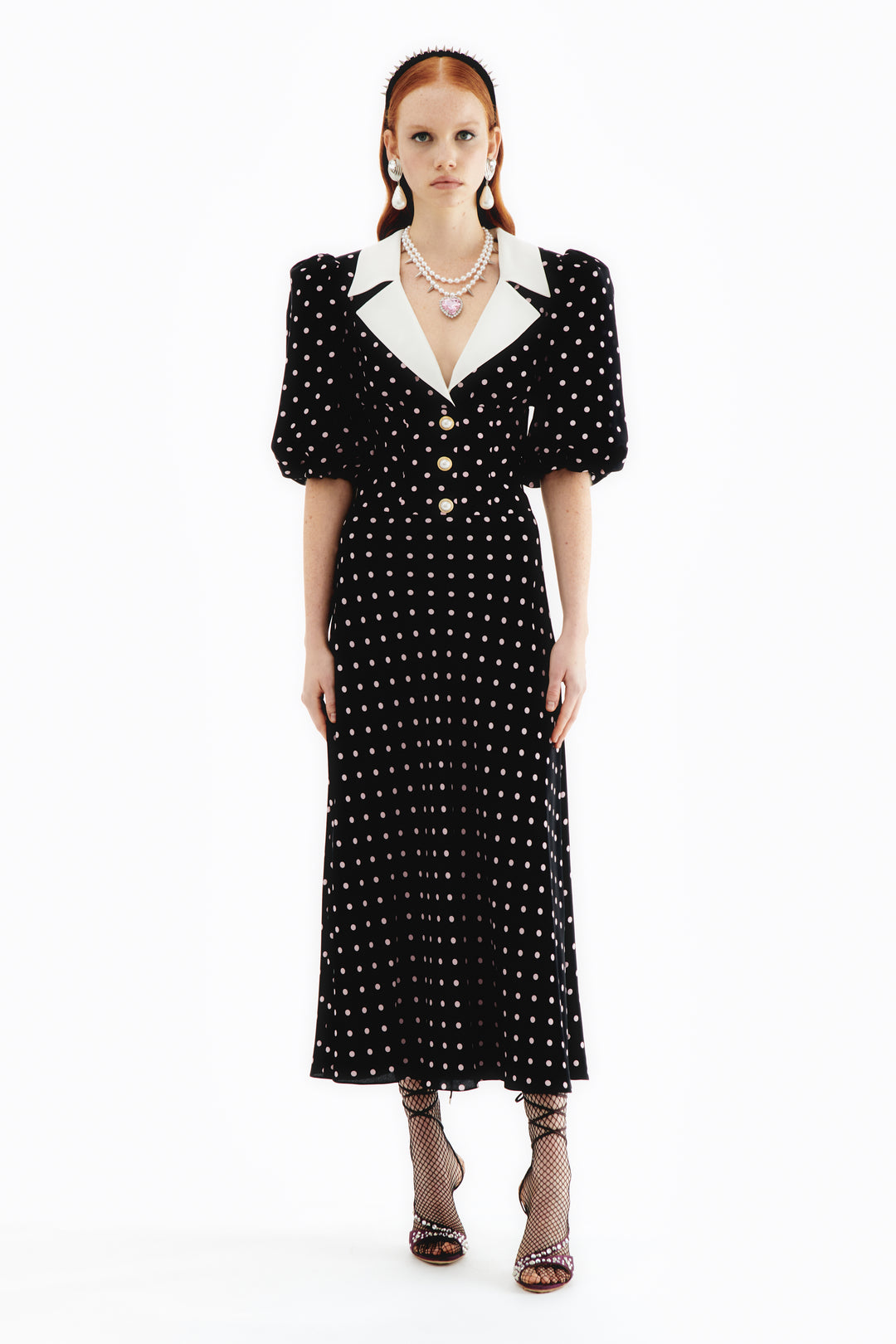 Celeste Silk Puff Sleeve Dress