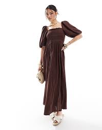 Cinnamon Dusk Linen Dress